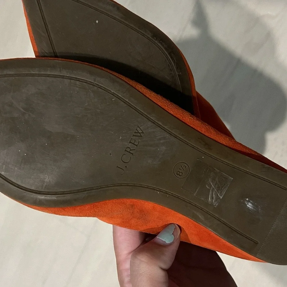 J.CREW Women's Lottie Suede Flats in Orange Size 8.5